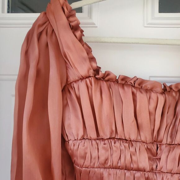 House of Cb Palais Rouge Ruched Organza Corset Pink 100% Pure Silk Women's Small - Picture 6 of 15